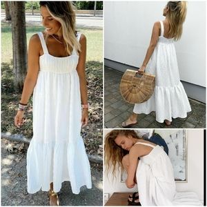 Zara textured weave voluminous midi dress